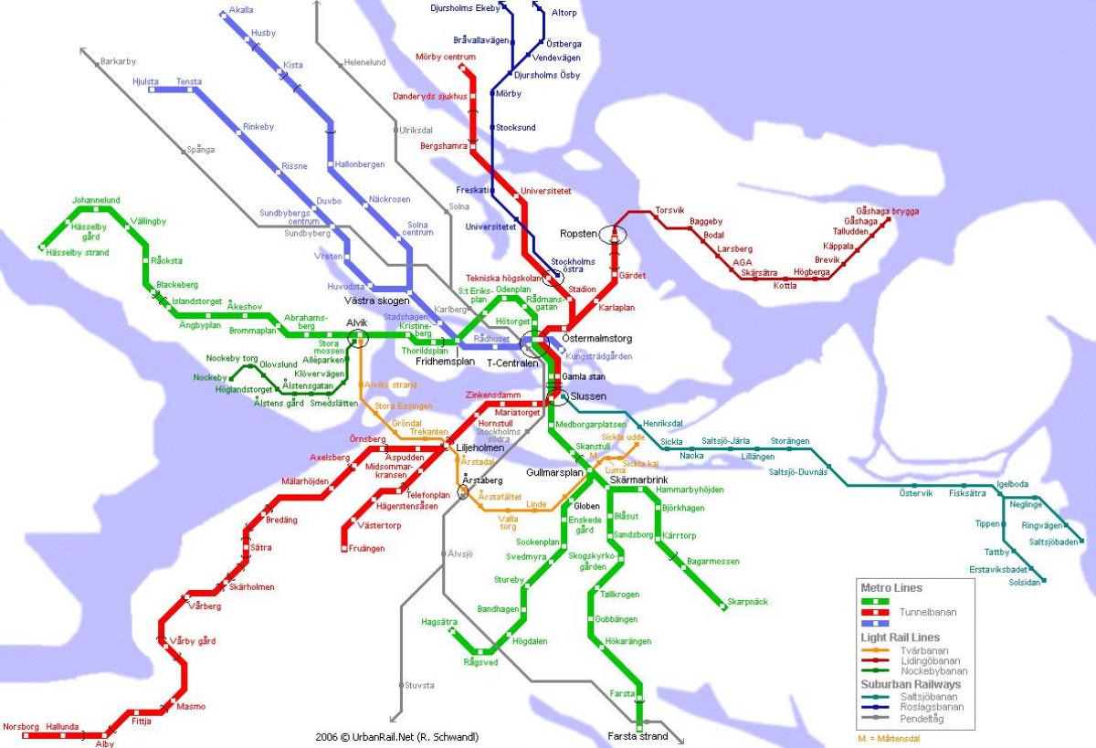 Stockholm metro İstasyonu haritası 