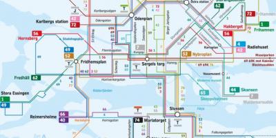 Stockholm otobüs hatları haritası