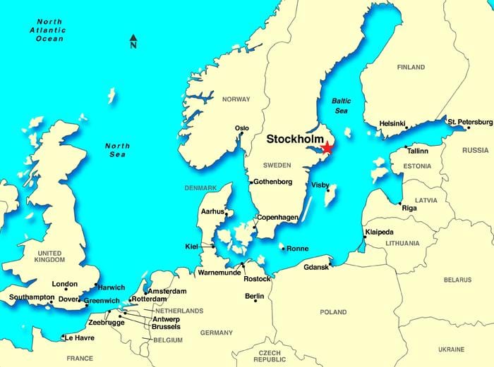 Stockholm harita Avrupa
