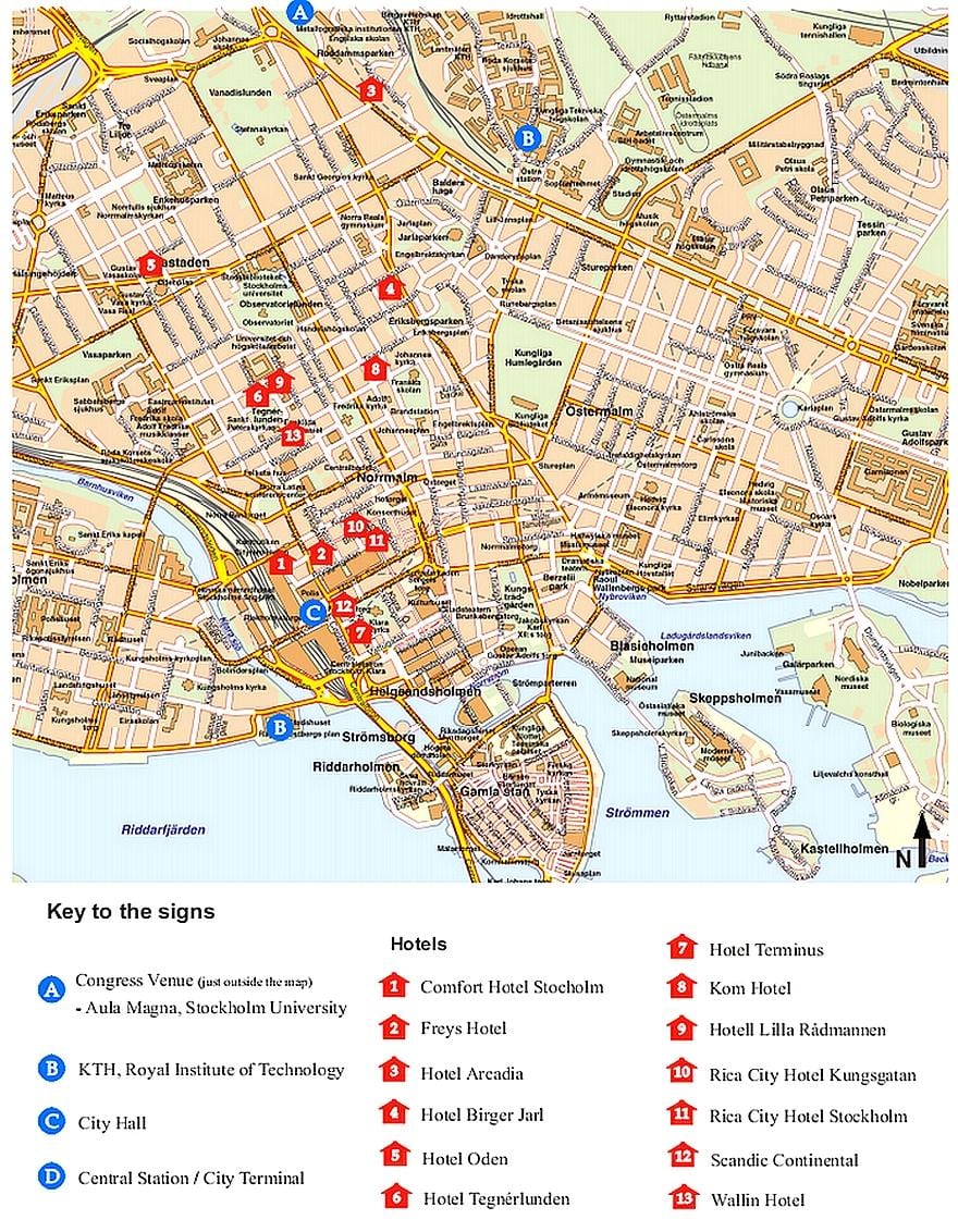 turistik harita Stockholm İsveç