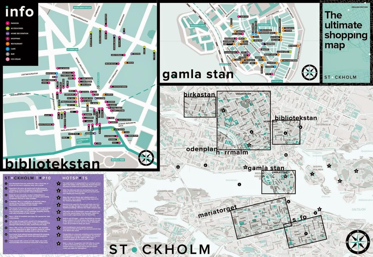 Stockholm alışveriş haritası