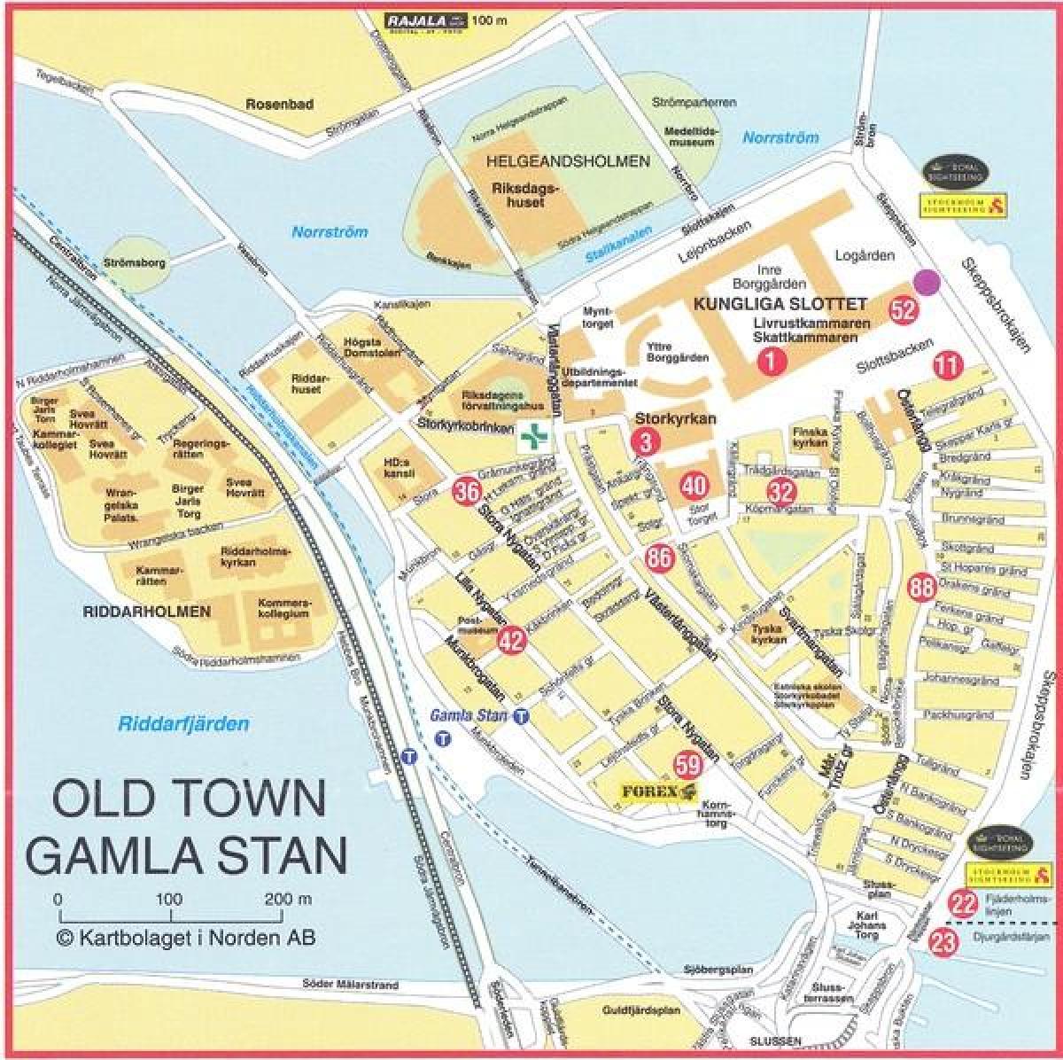 old town Stockholm İsveç haritası 