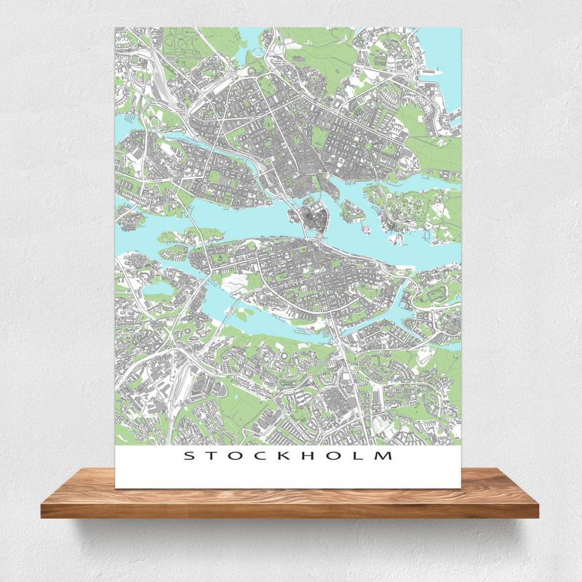 Stockholm harita baskı haritası 