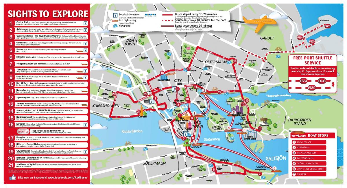 şehir turu, Stokholm haritası