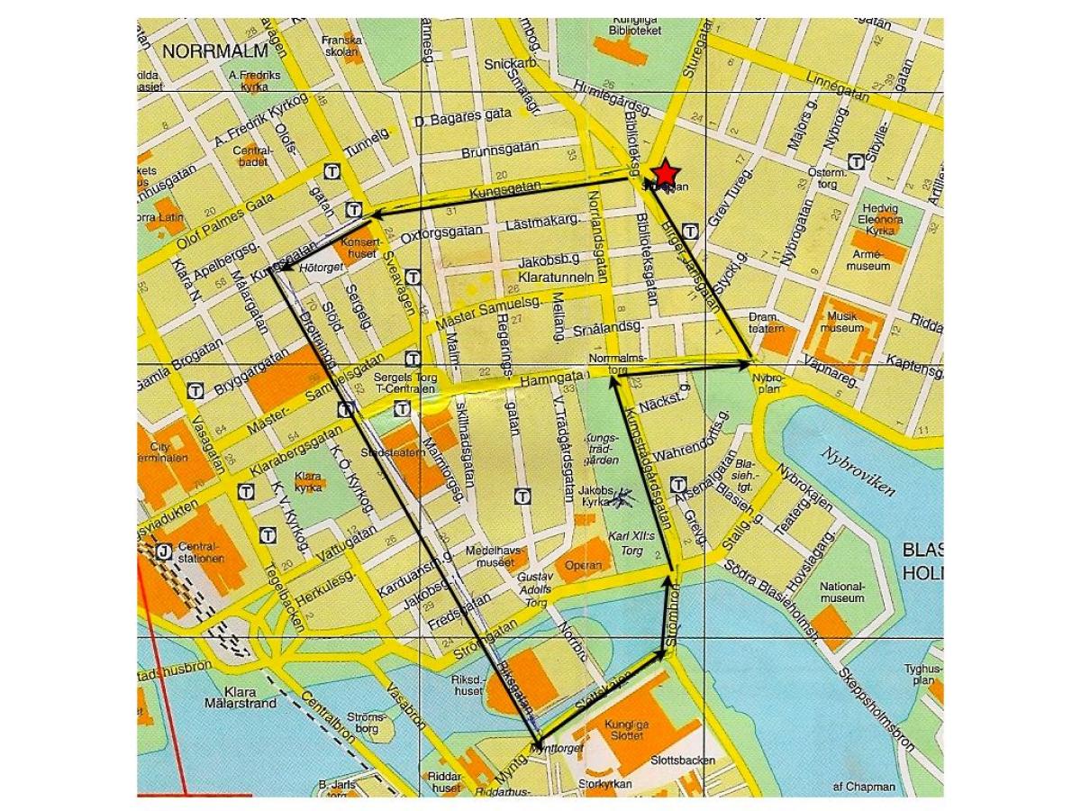 yürüyüş turu, Stokholm haritası