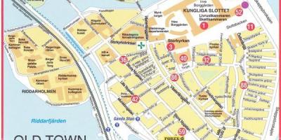 Old town Stockholm İsveç haritası 