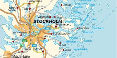 Harita üzerinde Stockholm 