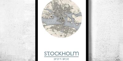 Stockholm harita poster göster 