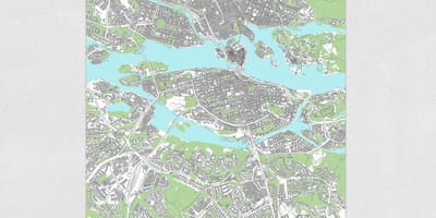 Stockholm harita baskı haritası 